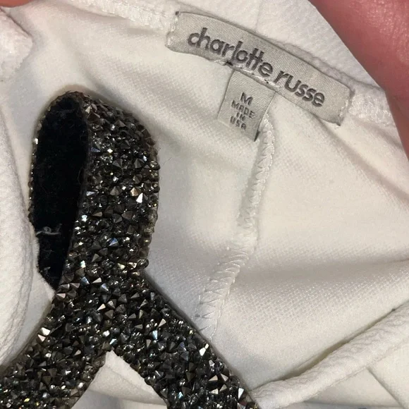 Charlotte Russe White and gray sparkly geometric moon rock mini cocktail dress! - Picture 5 of 15